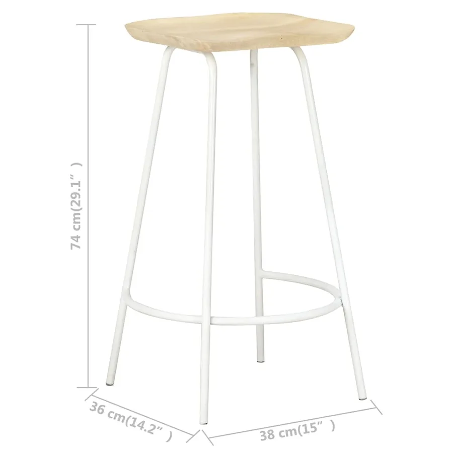 Tabourets de bar lot de 4 bois de manguier massif - 11