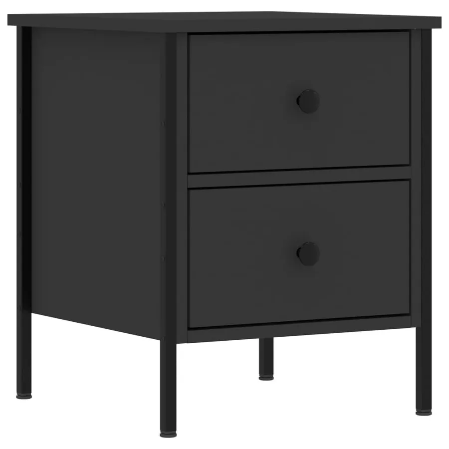 Tables de chevet 2 pcs noir 40x42x50 cm bois d’ingénierie - 3