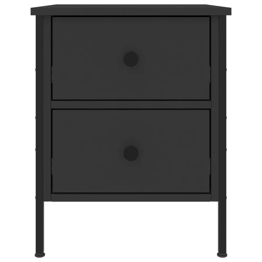 Tables de chevet 2 pcs noir 40x42x50 cm bois d’ingénierie - 4