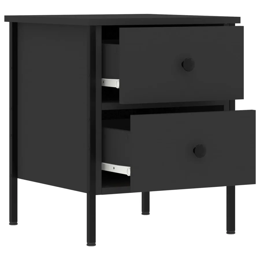 Tables de chevet 2 pcs noir 40x42x50 cm bois d’ingénierie - 5
