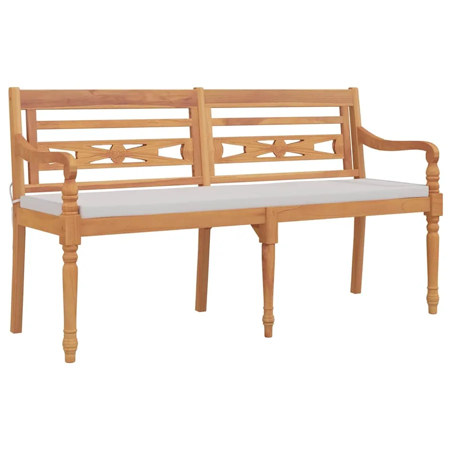 Banc Batavia avec coussin 150 cm Bois de teck massif - 2