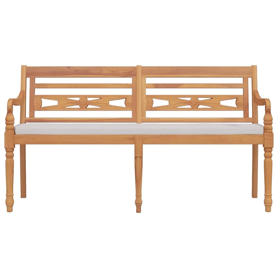 Banc Batavia avec coussin 150 cm Bois de teck massif - 3
