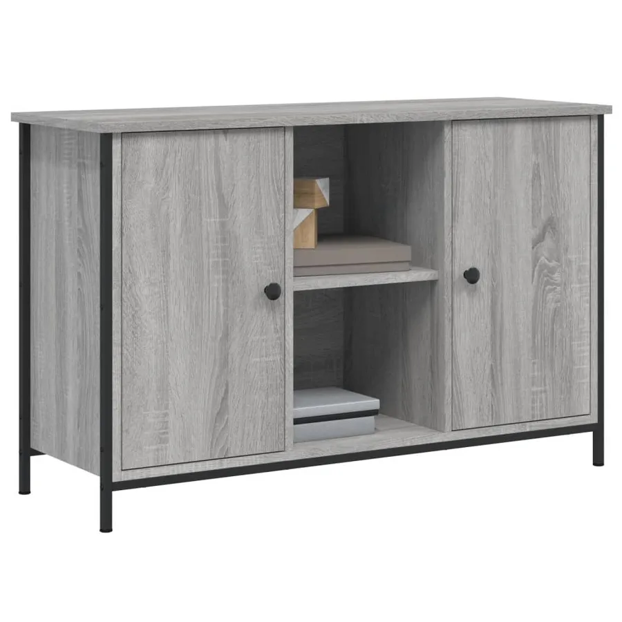 Meuble TV sonoma gris 100x35x65 cm bois d'ingénierie - 3