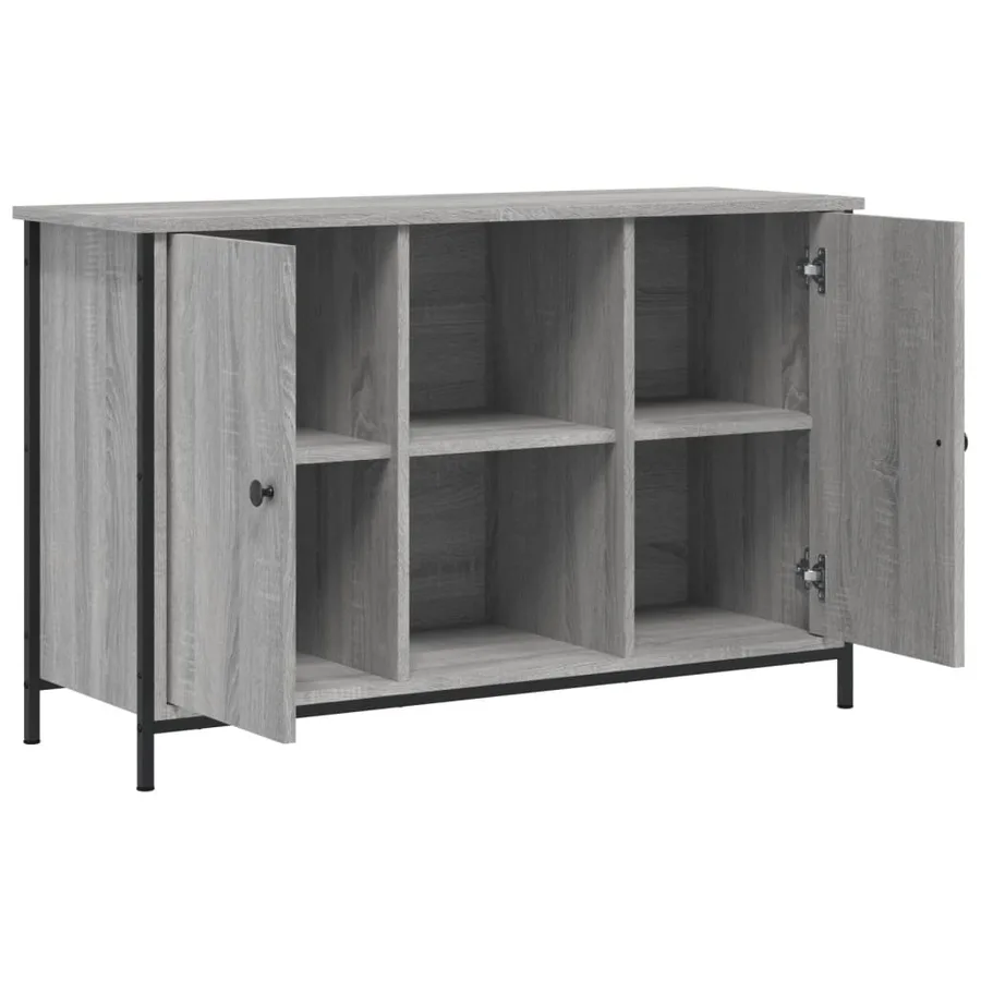 Meuble TV sonoma gris 100x35x65 cm bois d'ingénierie - 6
