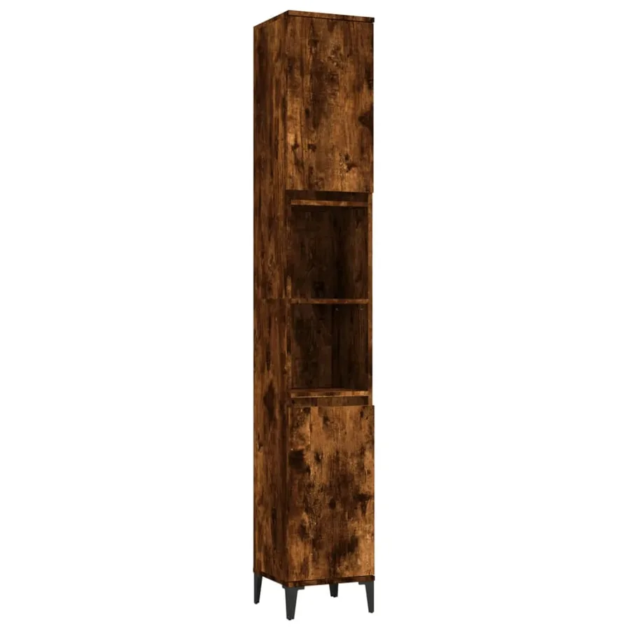 Ensemble de meubles de salle de bain 3 pcs Chêne fumé - 6