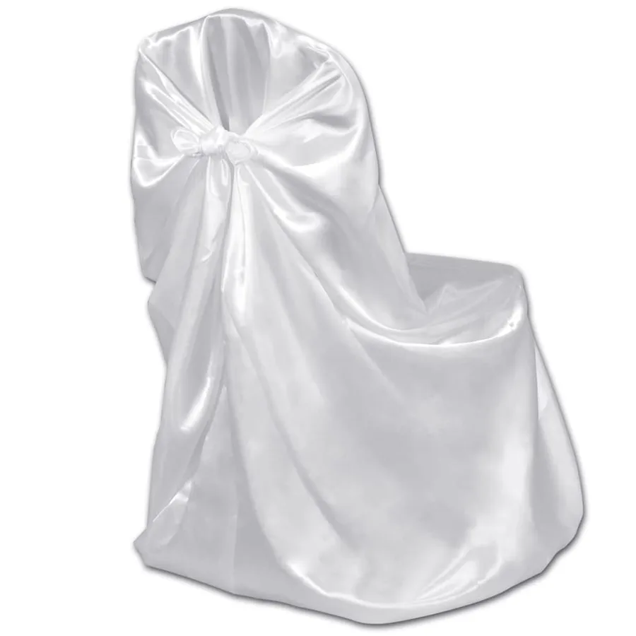 Housses de chaise pour banquet de mariage 12 pcs Blanc - 3