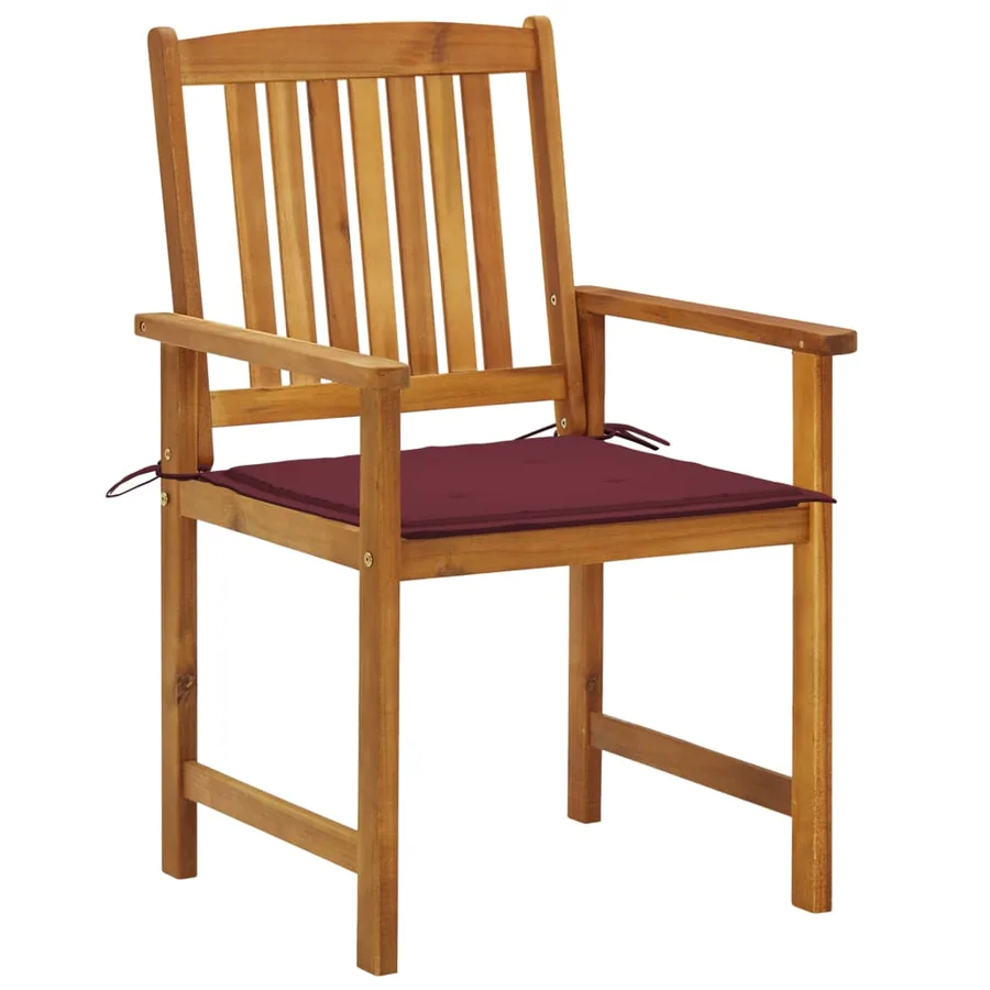 Chaises de jardin avec coussins lot de 4 Bois d'acacia massif - 2
