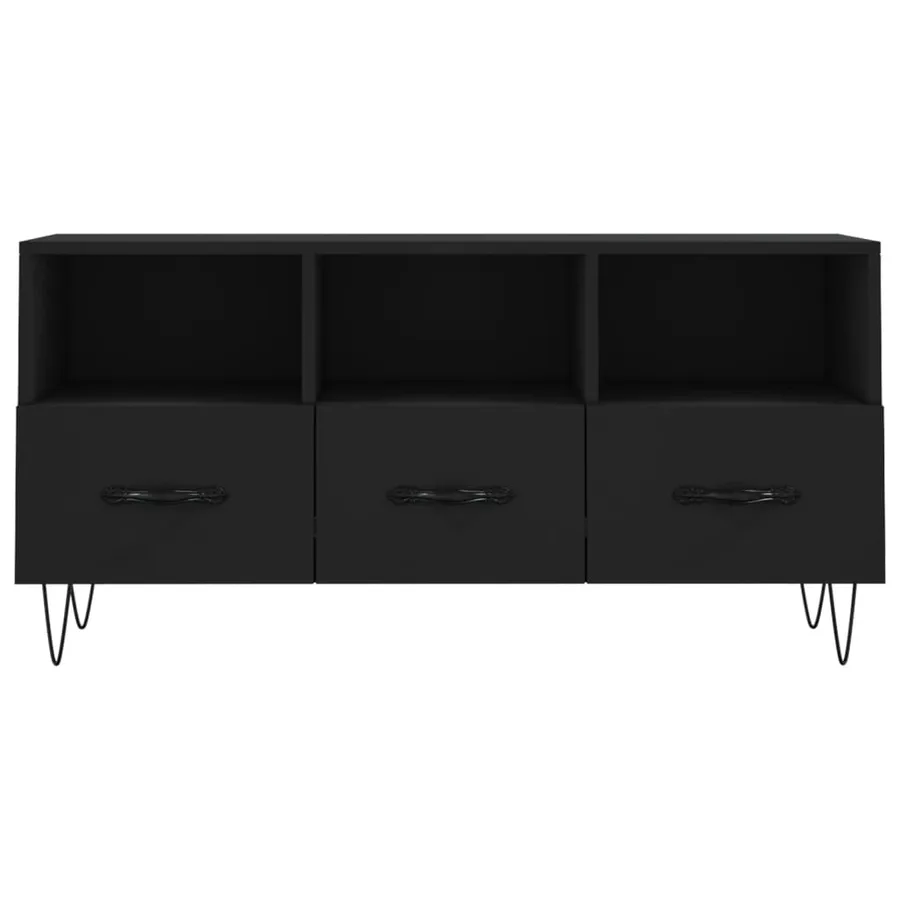 Meuble TV noir 102x36x50 cm bois d'ingénierie - 5
