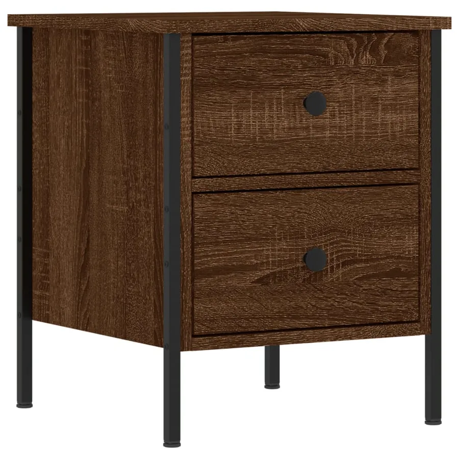 Tables de chevet 2pcs chêne marron 40x42x50cm bois d'ingénierie - 3
