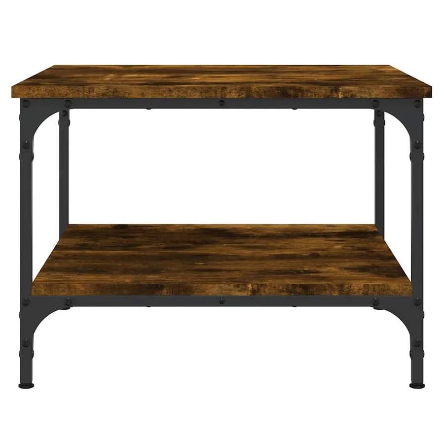 Table basse chêne fumé 55x55x40 cm bois d'ingénierie - 4
