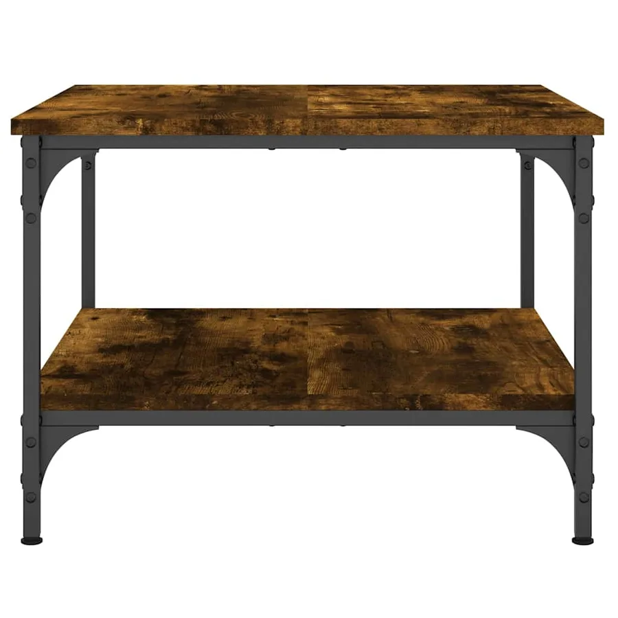 Table basse chêne fumé 55x55x40 cm bois d'ingénierie - 6