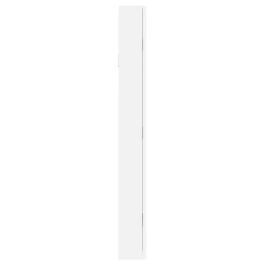 Armoire à bijoux avec miroir et éclairage LED mural blanc - 5