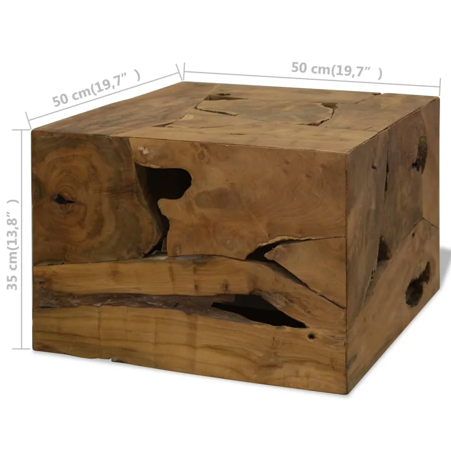 Table basse 50x50x35 cm Teck véritable Marron - 7