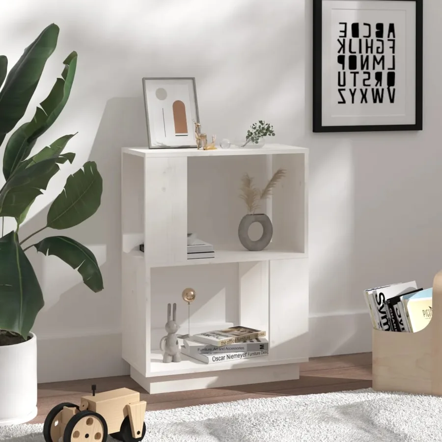 Bibliothèque/Séparateur de pièce Blanc 51x25x70 cm Pin solide - 3