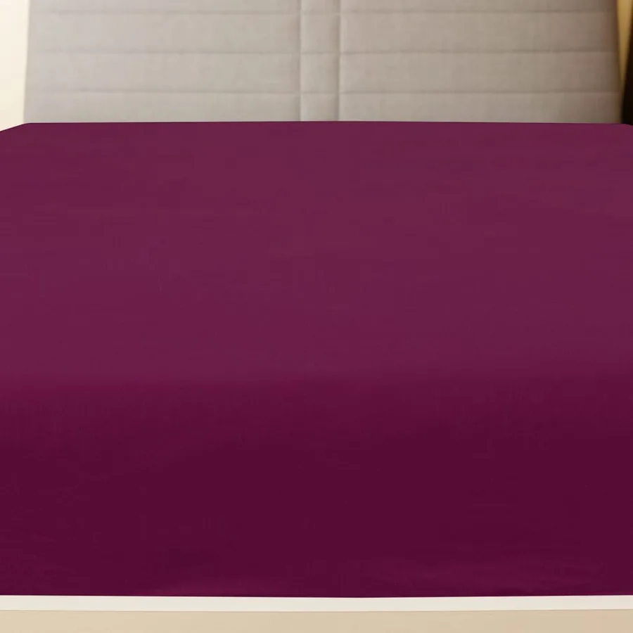 Draps-housses Jersey 2 pcs Bordeaux 140x200 cm Coton - 3