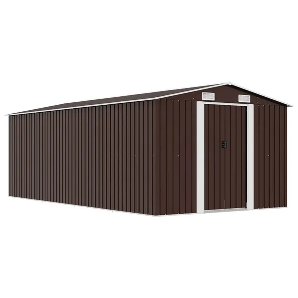 Abri de jardin 257x489x181 cm Métal Marron