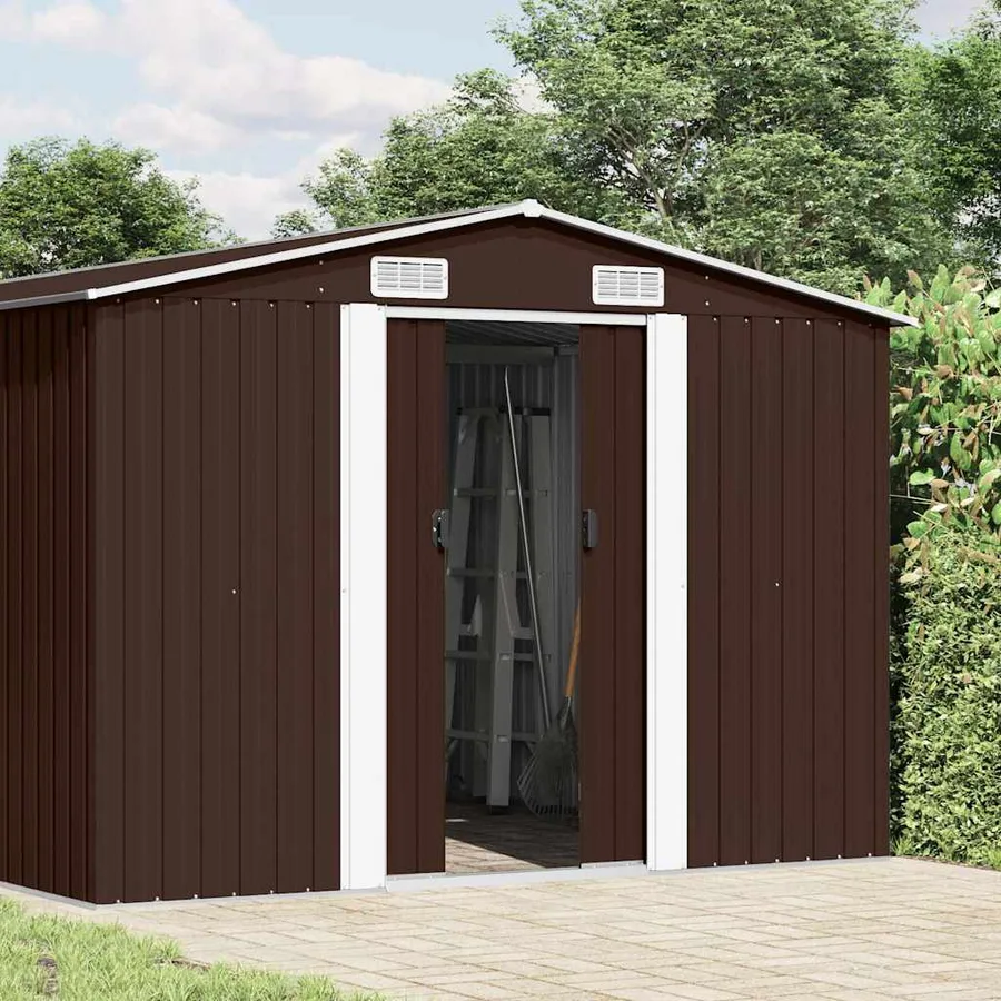 Abri de jardin 257x489x181 cm Métal Marron - 2