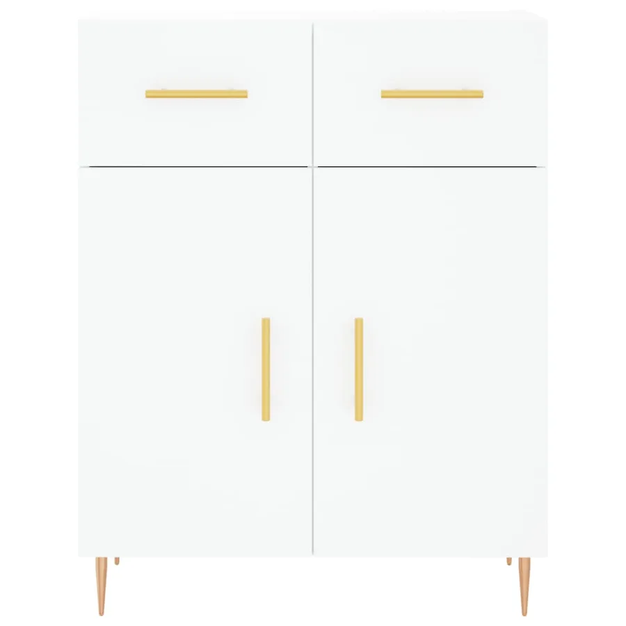 Buffet haut Blanc 69,5x34x180 cm Bois d'ingénierie - 8