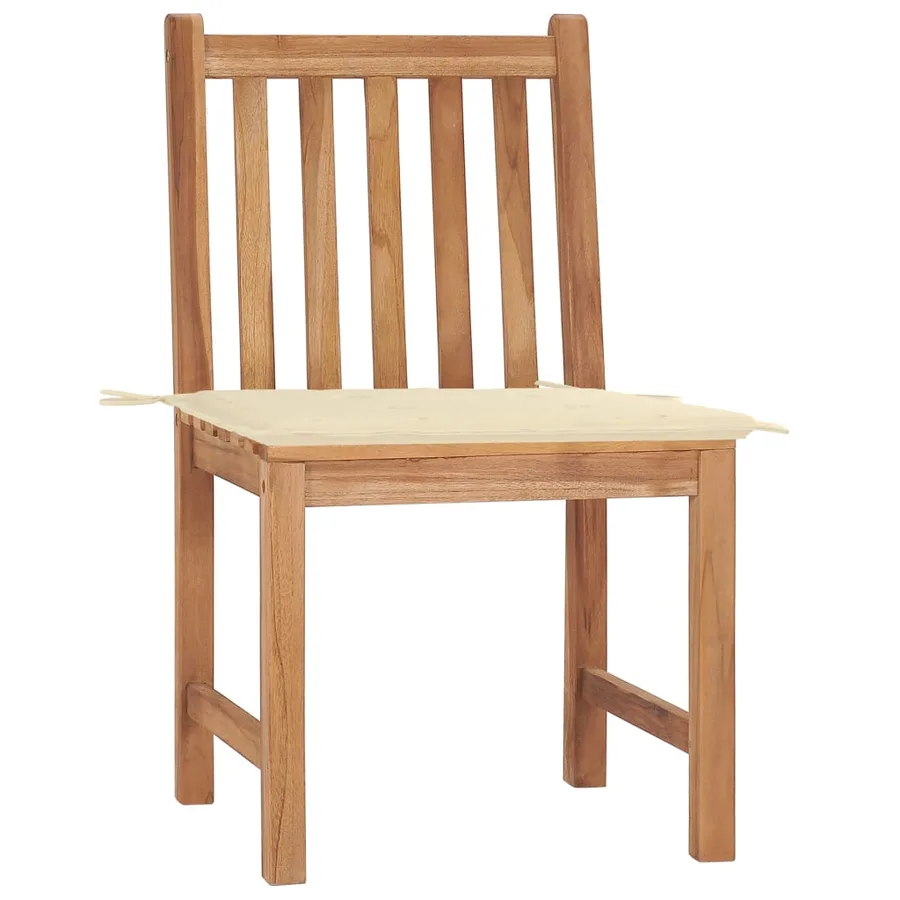 Chaises de jardin lot de 2 avec coussins Bois de teck massif - 2