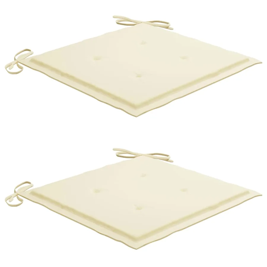 Chaises de jardin lot de 2 avec coussins Bois de teck massif - 6