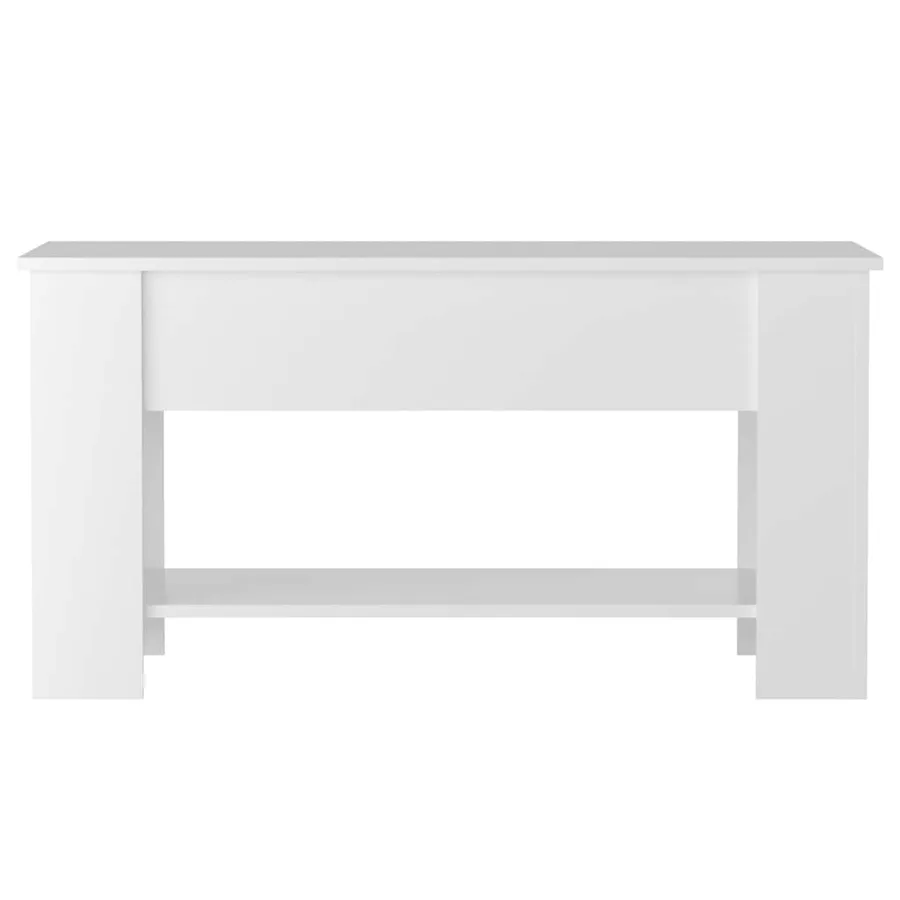 Table basse blanc brillant 101x49x52 cm bois d'ingénierie - 6