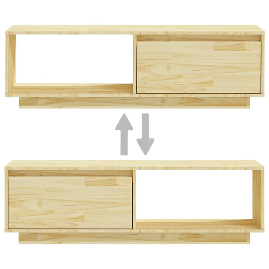 Meuble TV 110x30x33,5 cm Bois de pin massif - 8