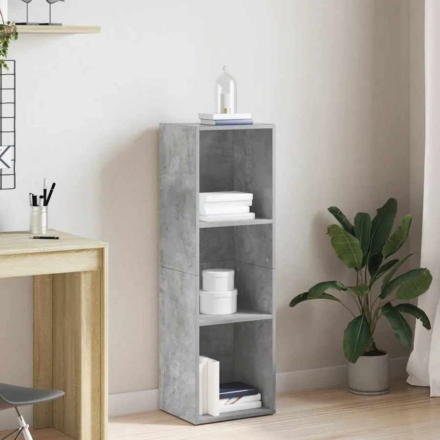 Bibliothèque/Meuble TV Gris béton 36x30x114cm Bois d’ingénierie