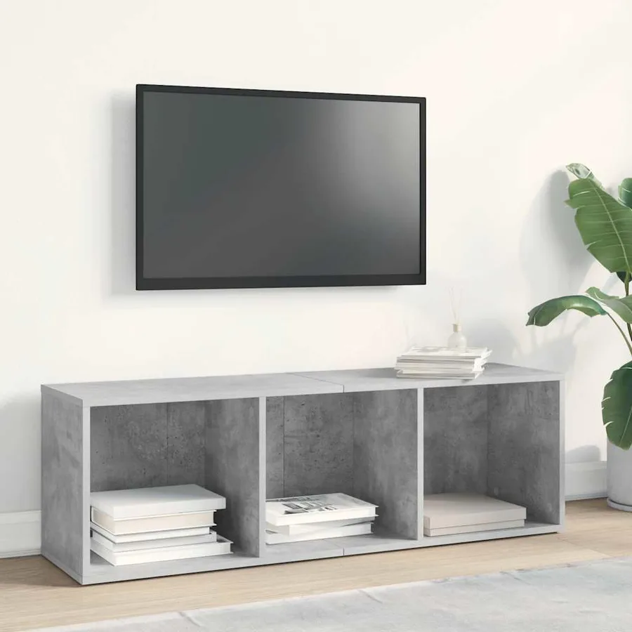 Bibliothèque/Meuble TV Gris béton 36x30x114cm Bois d’ingénierie - 6