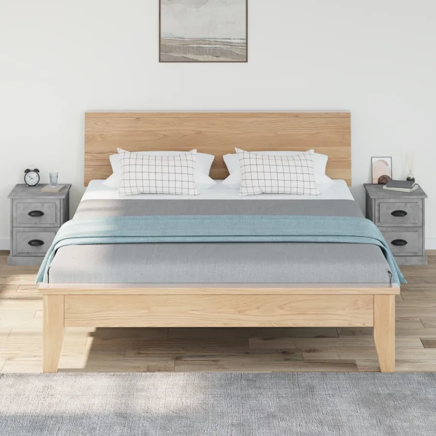 Tables de chevet 2 pcs gris béton 39x39x47,5 cm bois ingénierie - 3