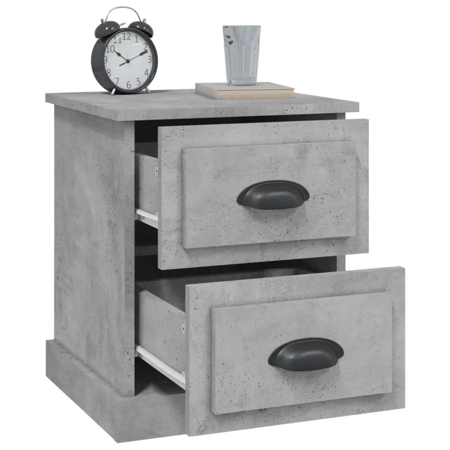 Tables de chevet 2 pcs gris béton 39x39x47,5 cm bois ingénierie - 6