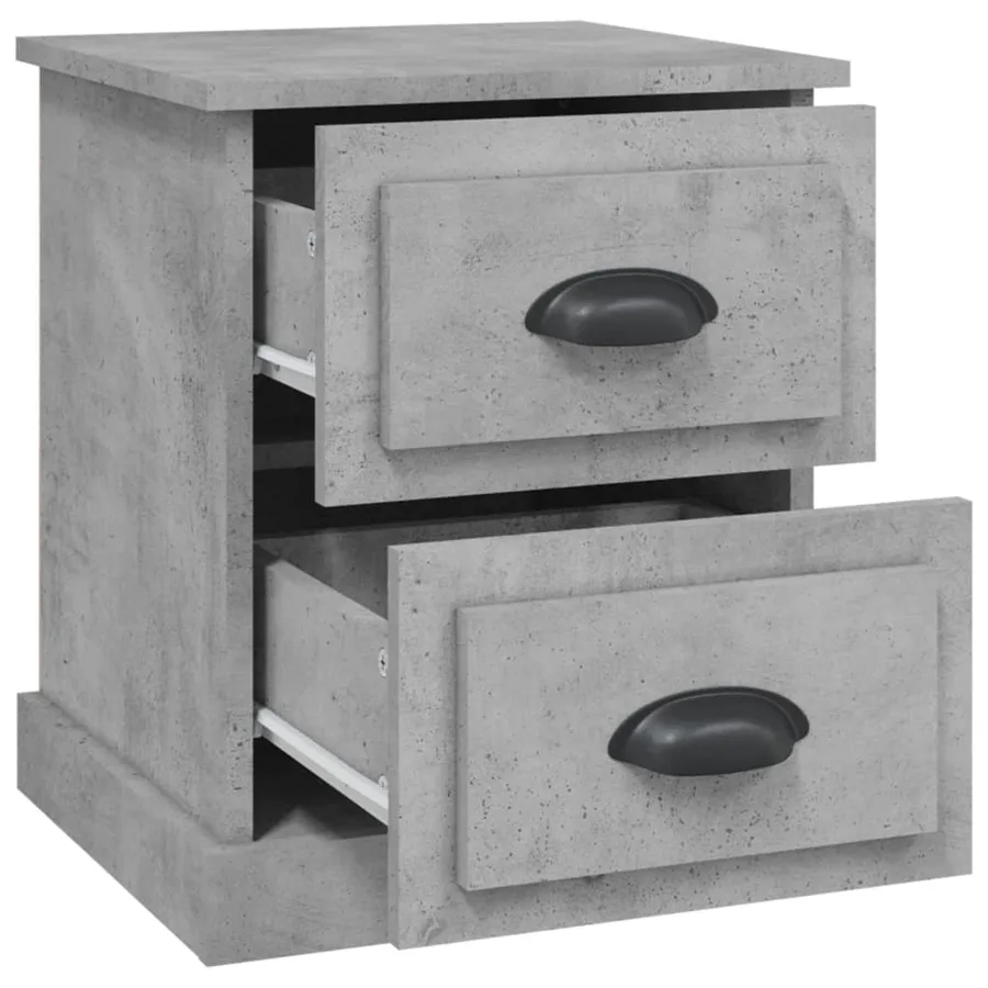 Tables de chevet 2 pcs gris béton 39x39x47,5 cm bois ingénierie - 7