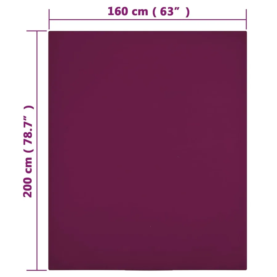 Draps-housses Jersey 2 pcs Bordeaux 160x200 cm Coton - 4