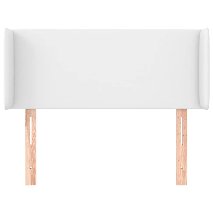 Tête de lit avec oreilles Blanc 83x16x78/88 cm Similicuir - 3