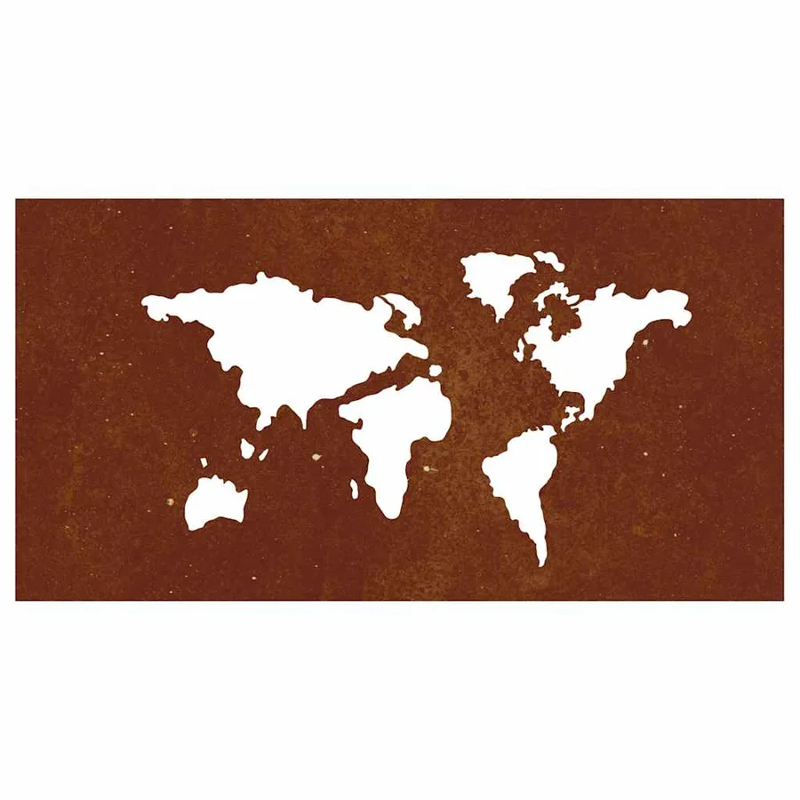 Décoration murale jardin 105x55 cm design de carte du monde - 5