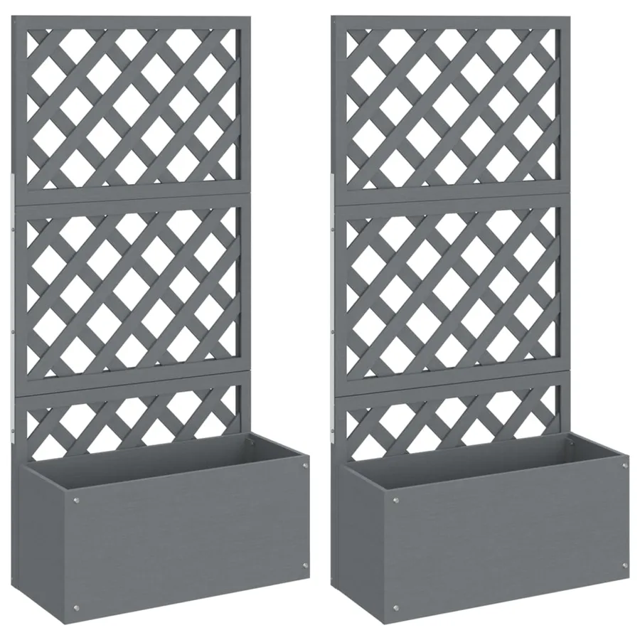 Jardinières en treillis 2 pcs Gris 65x33x135 cm WPC - 2