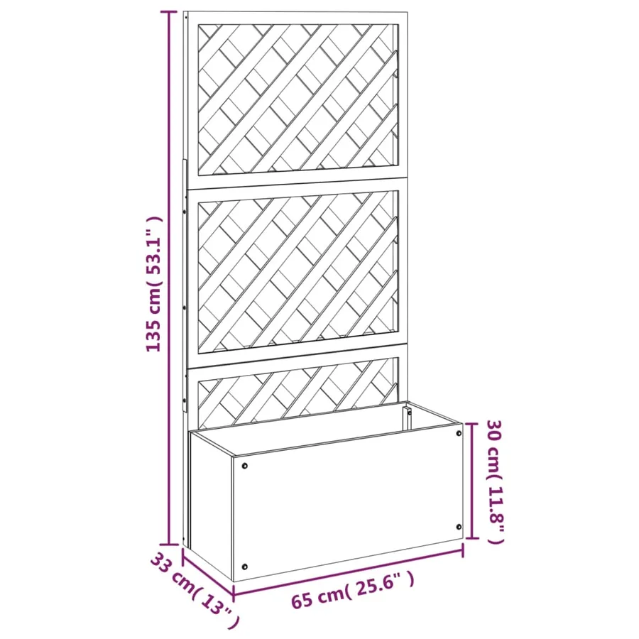 Jardinières en treillis 2 pcs Gris 65x33x135 cm WPC - 8