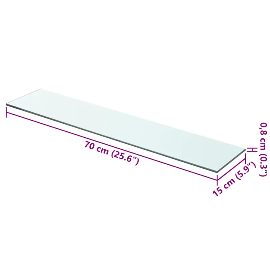 Panneau d’étagère Verre transparent 70 x 15 cm - 3