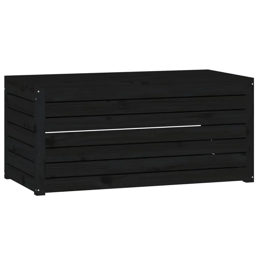 Boîte de jardin noir 101x50,5x46,5 cm bois massif de pin - 2