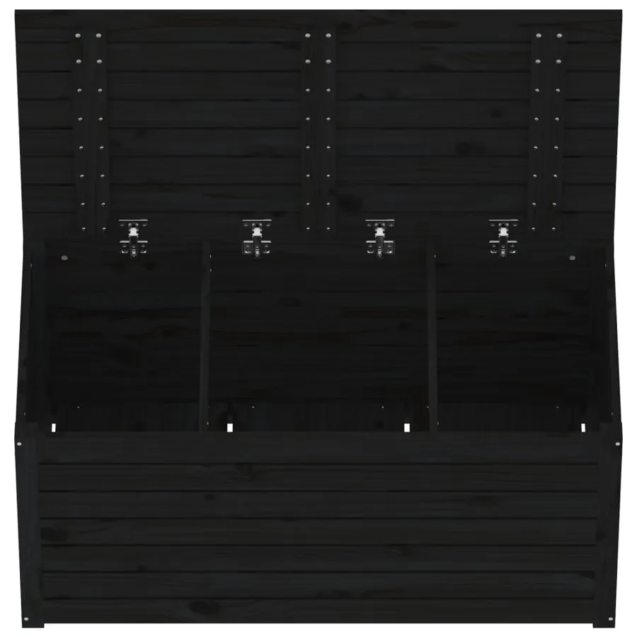 Boîte de jardin noir 101x50,5x46,5 cm bois massif de pin - 8