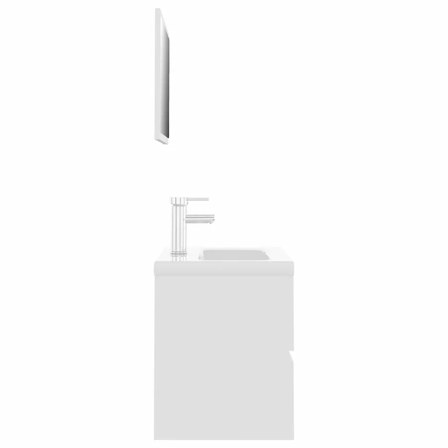 Meubles de salle de bain blanc bois d'ingénierie - 4