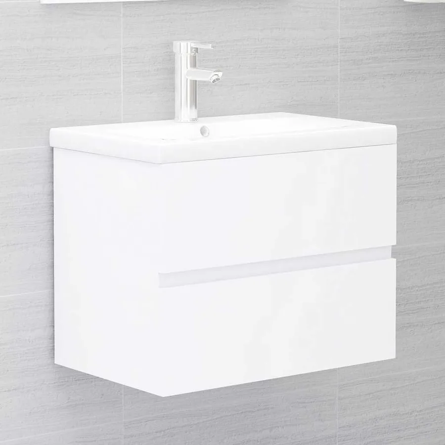 Meubles de salle de bain blanc bois d'ingénierie - 5