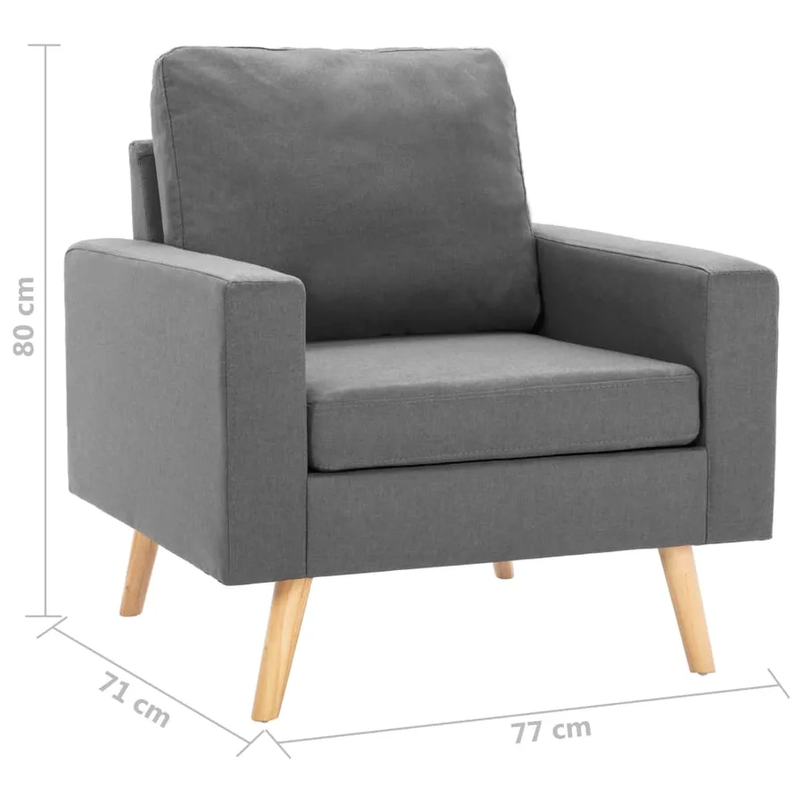 Ensemble de canapés 3 pcs Tissu Gris clair - 15