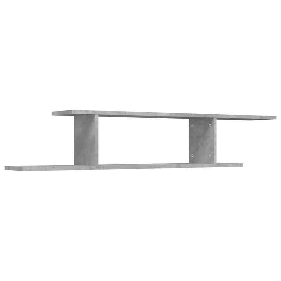 Étagère TV murale Gris béton 125x18x23 cm Bois d’ingénierie - 2