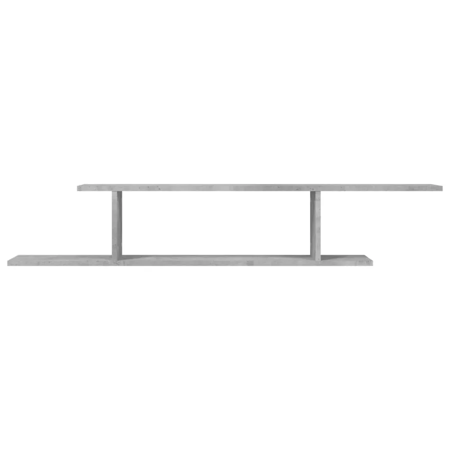 Étagère TV murale Gris béton 125x18x23 cm Bois d’ingénierie - 5
