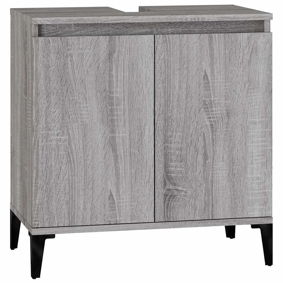 Meuble d'évier sonoma gris 58x33x60 cm bois d'ingénierie - 2