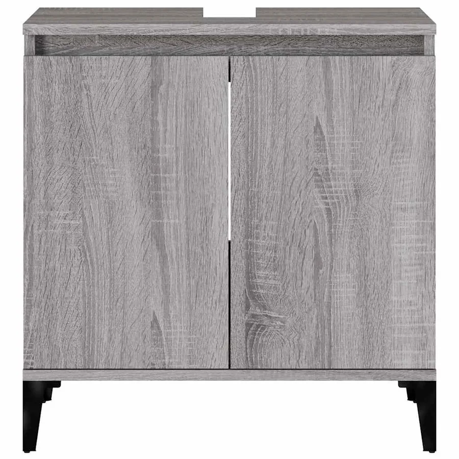 Meuble d'évier sonoma gris 58x33x60 cm bois d'ingénierie - 6