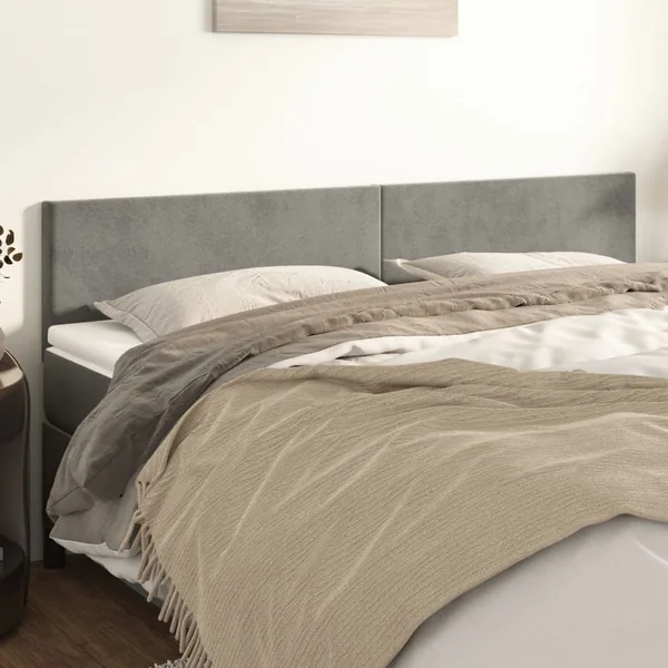 Têtes de lit Gris clair 160x5x78/88 cm Velours