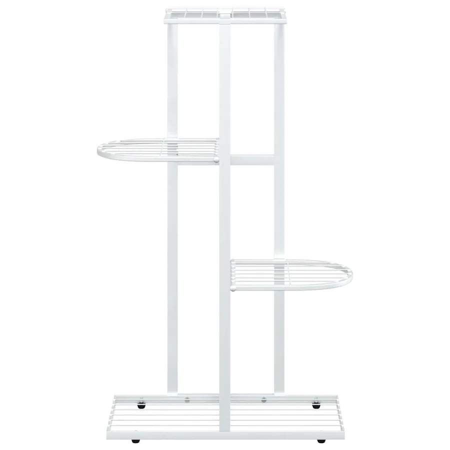 Support pour plantes 4 niveaux 43x22x76 cm Blanc Métal - 5