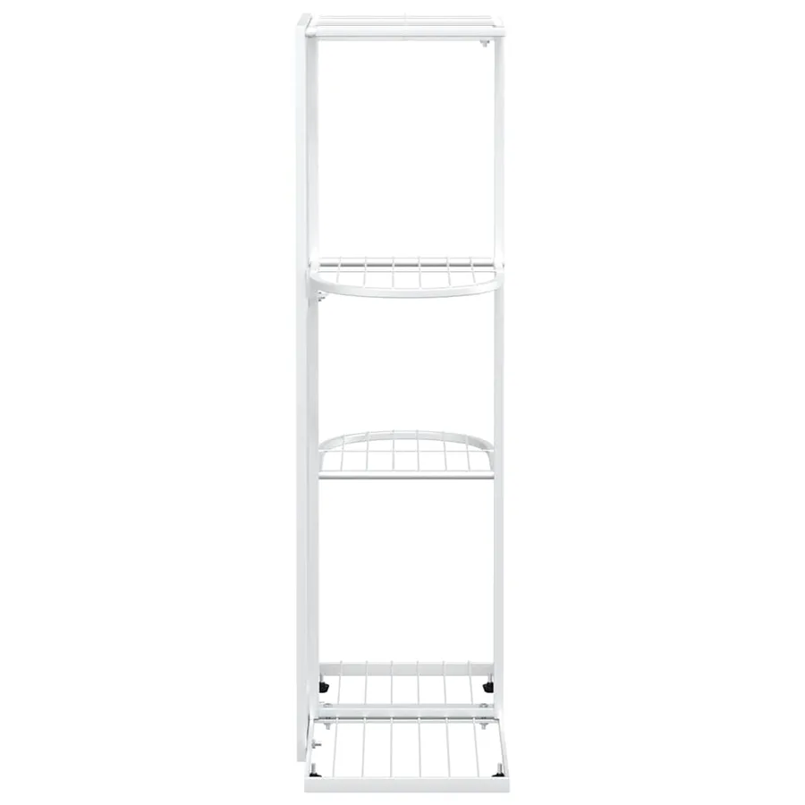 Support pour plantes 4 niveaux 43x22x76 cm Blanc Métal - 6