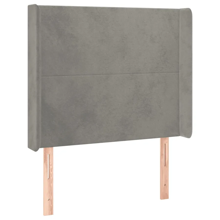 Tête de lit avec oreilles Gris clair 83x16x118/128 cm Velours - 2